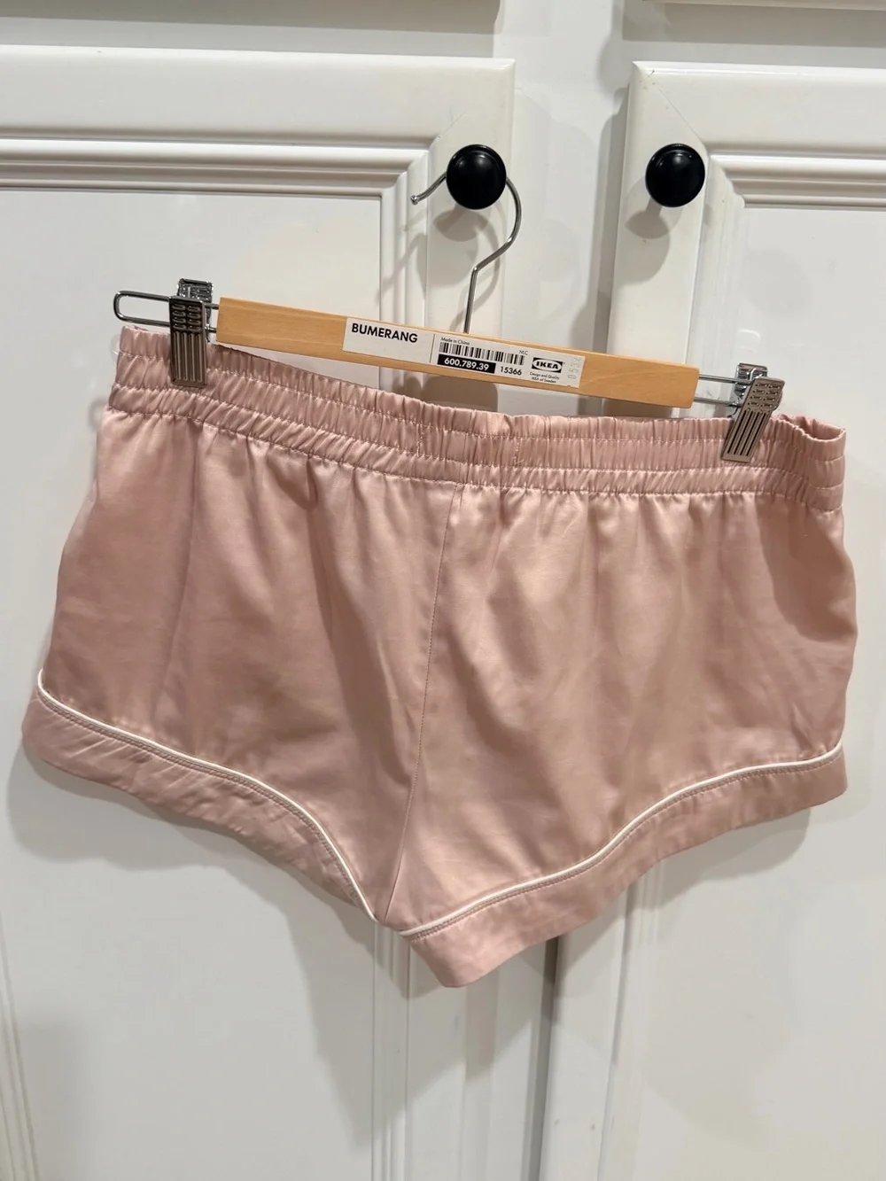 Abercrombie & Fitch Blush Satin Elastic-Waist Athletic Shorts